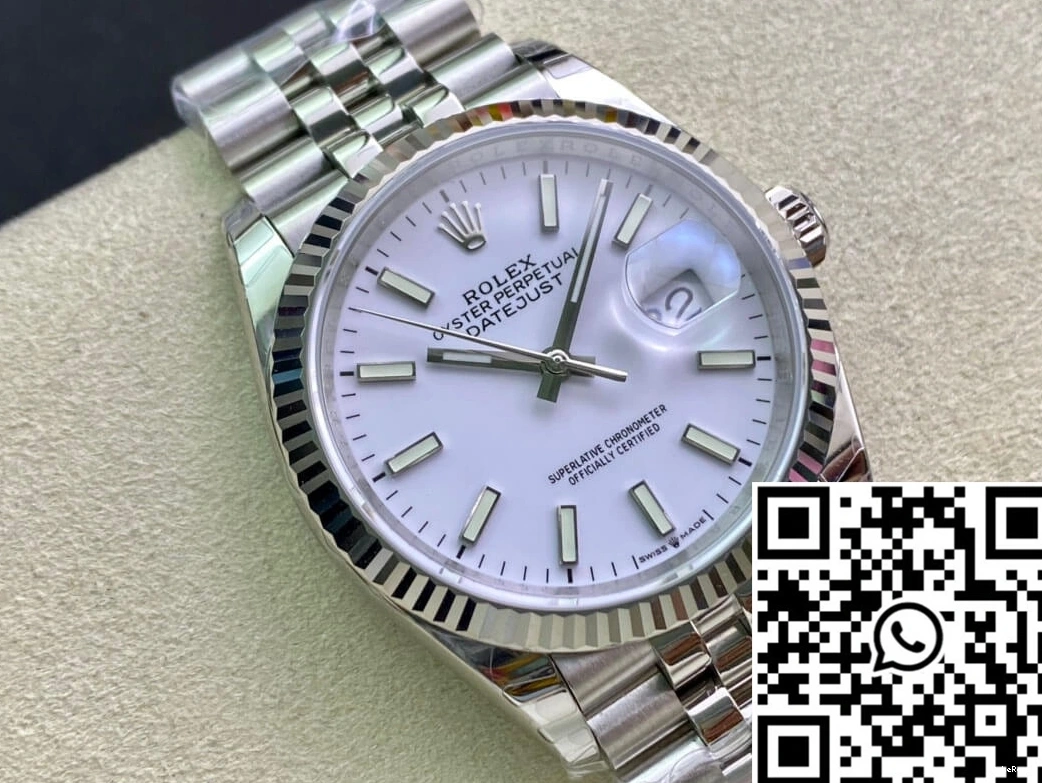Datejust Factory White Rolex Steel 36MM EW Stainless Dial 0404